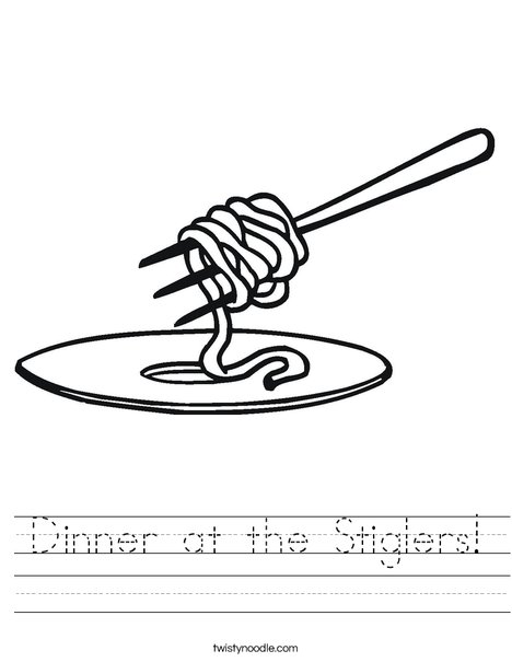 Noodles on a Fork Worksheet