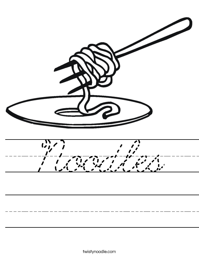 Noodles Worksheet