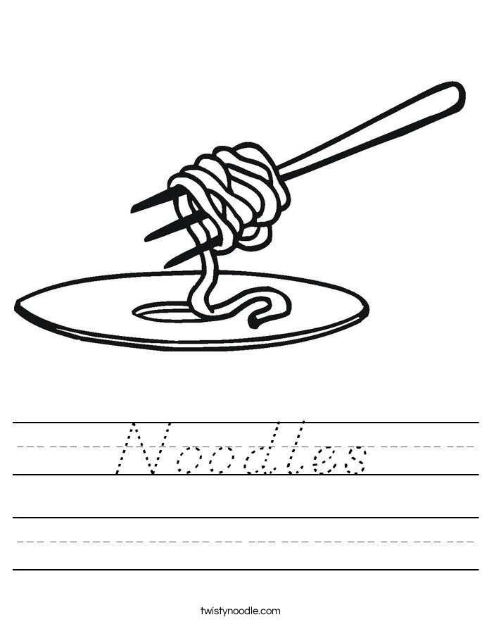 Noodles Worksheet