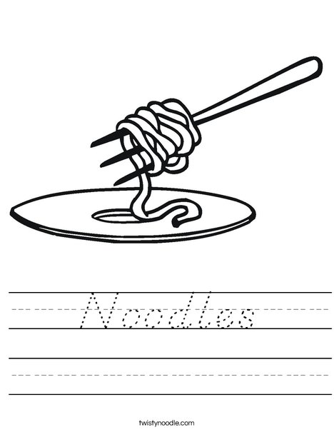 Noodles on a Fork Worksheet