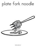plate fork noodle Coloring Page