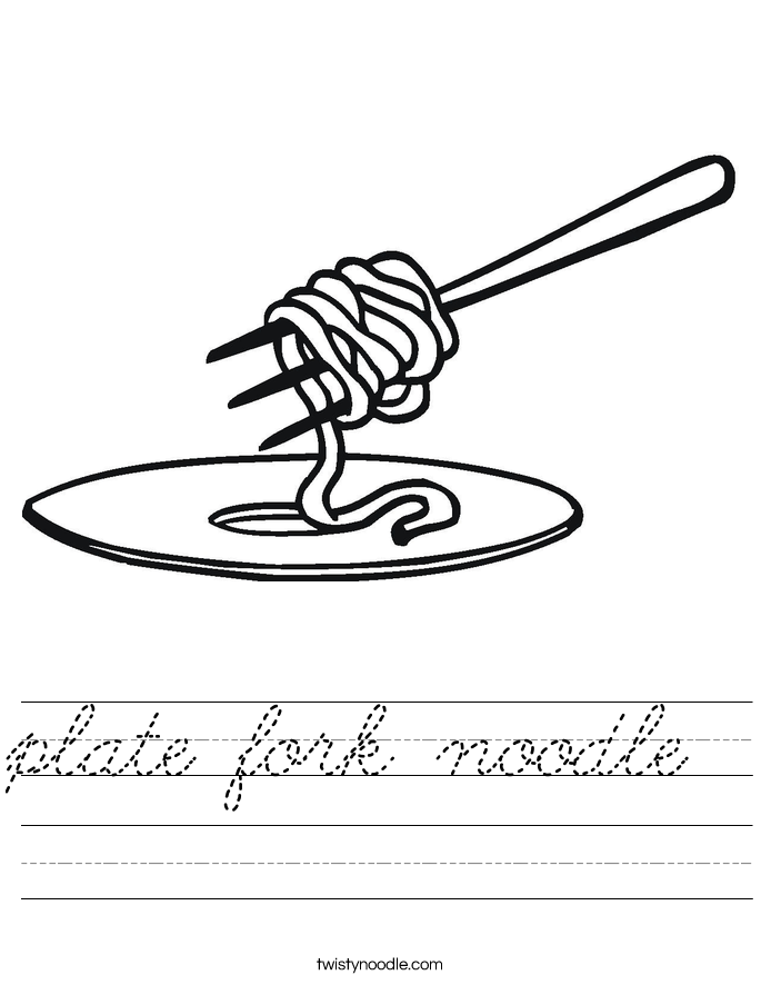 plate fork noodle Worksheet