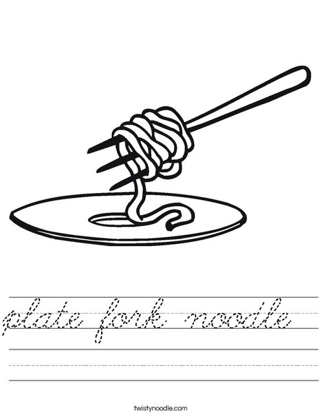 Noodles on a Fork Worksheet
