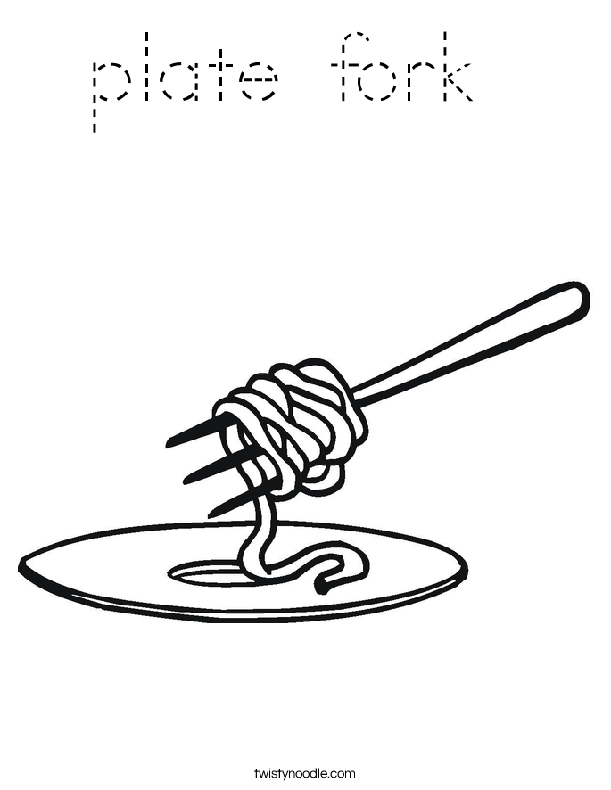 plate fork  Coloring Page