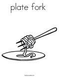 plate fork Coloring Page