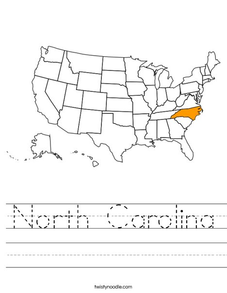 North Carolina Worksheet - Twisty Noodle