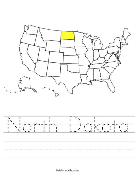 North Dakota Worksheet - Twisty Noodle