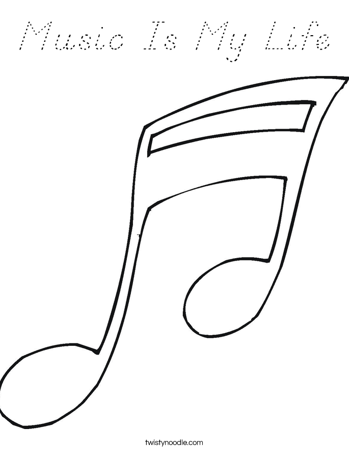 Music Is My Life Coloring Page
