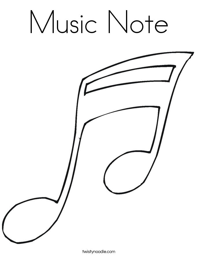 Music Note Coloring Page - Twisty Noodle