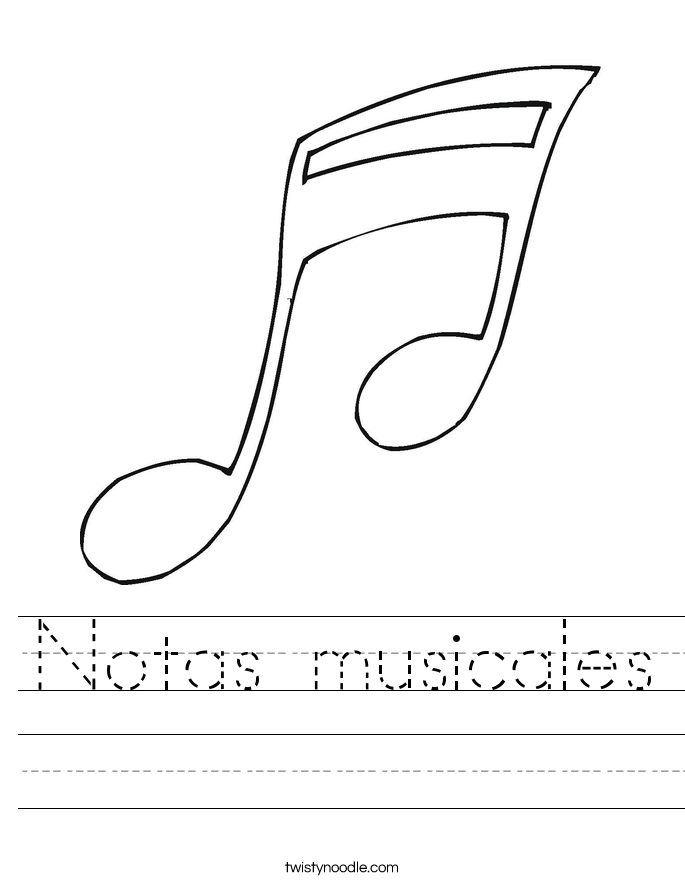 Notas musicales Worksheet