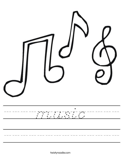 Notes and a Treble Clef Worksheet