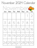 November 2024 Calendar Coloring Page