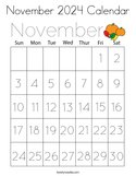 November 2024 Calendar Coloring Page