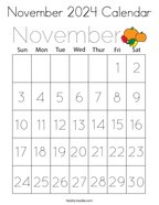 November 2024 Calendar Coloring Page