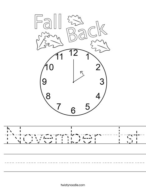 November 1st Worksheet - Twisty Noodle