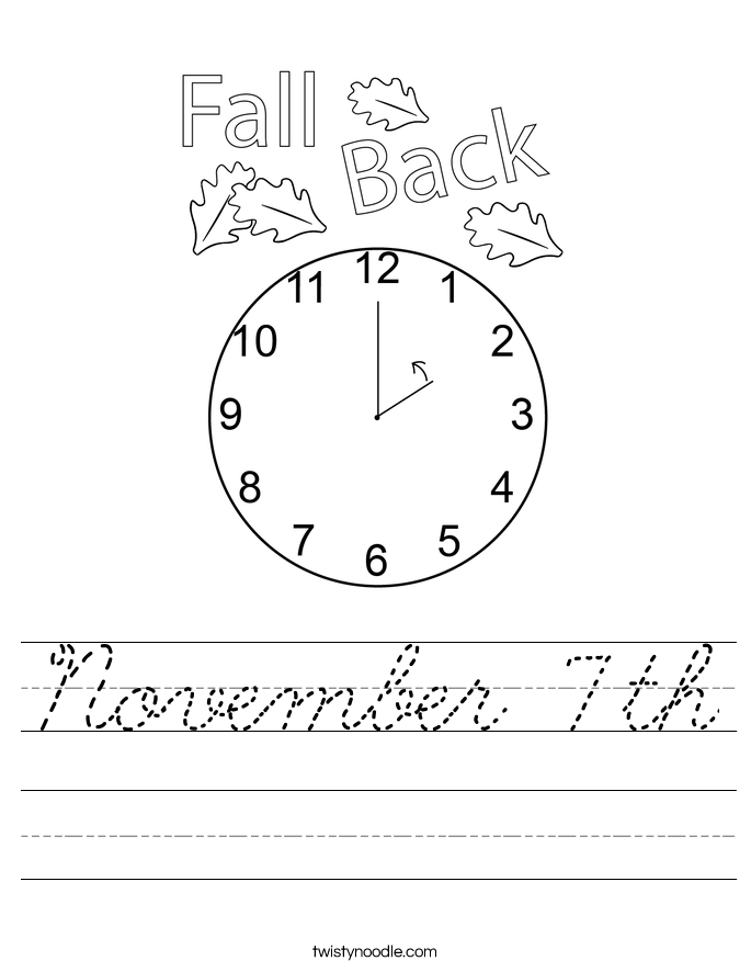 November 7th Worksheet