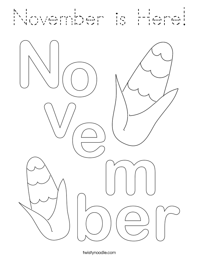 November is Here! Coloring Page