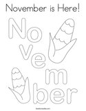 November is Here Coloring Page