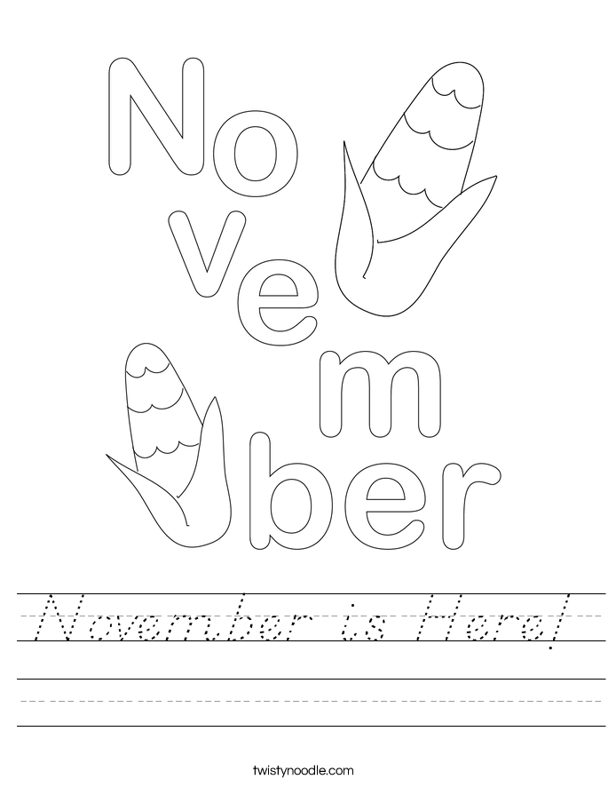 November is Here! Worksheet