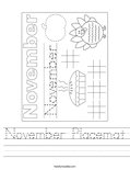 November Placemat Worksheet