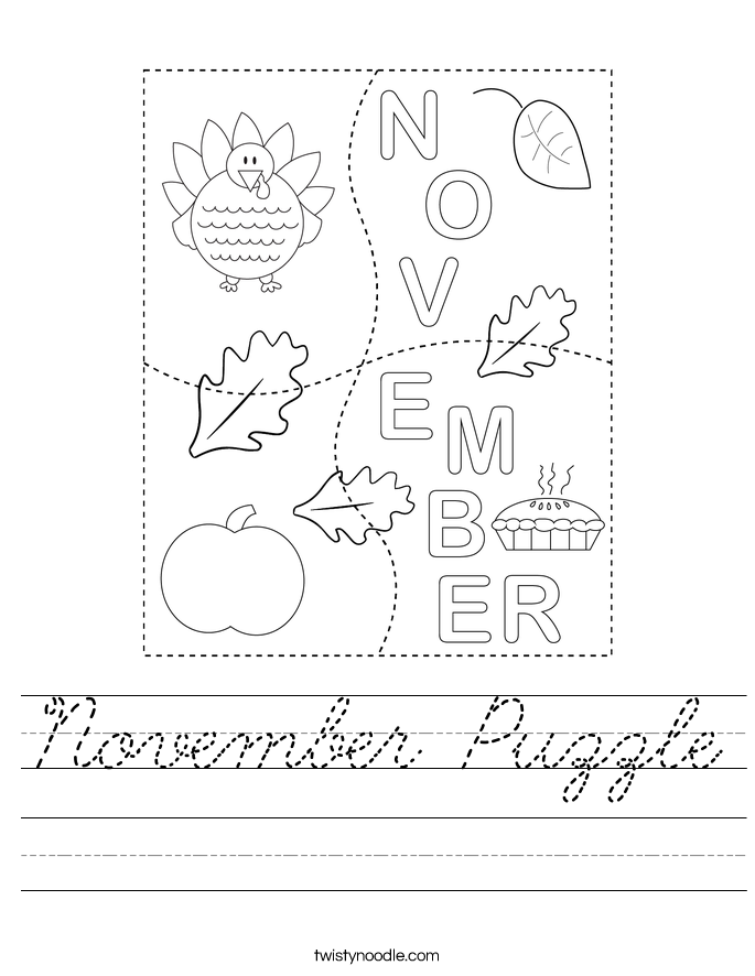 November Puzzle Worksheet