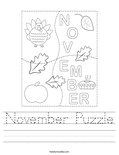 November Puzzle Worksheet