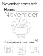 November starts with Coloring Page
