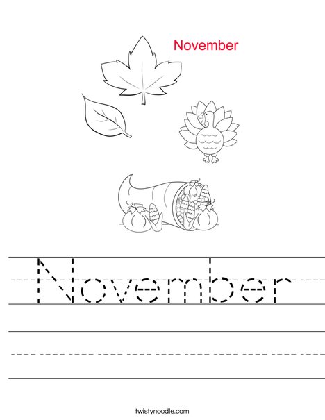 november worksheet  twisty noodle