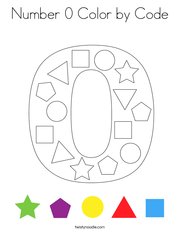 Number 0 Color by Code Coloring Page