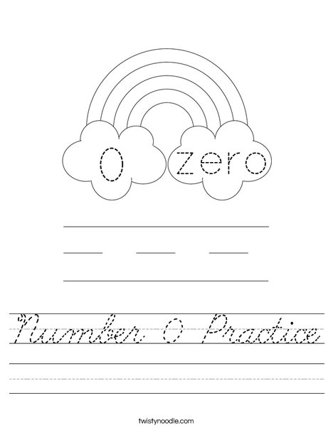 Number 0 Practice Worksheet