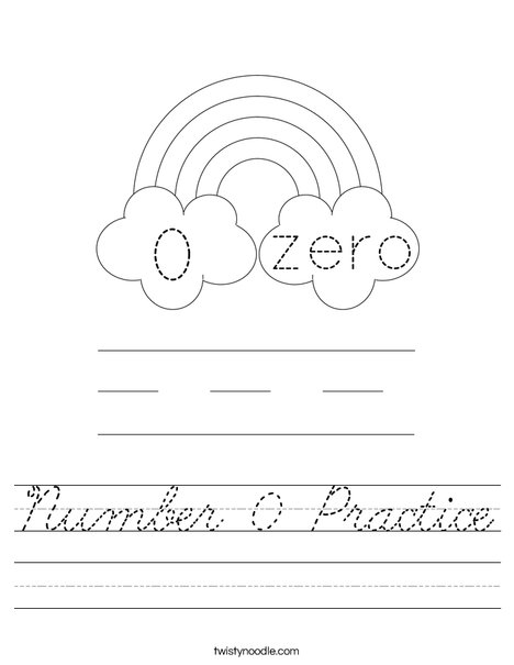 Number 0 Practice Worksheet