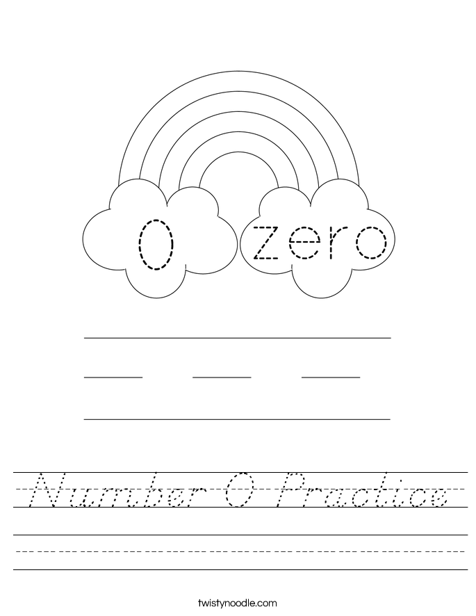 Number 0 Practice Worksheet