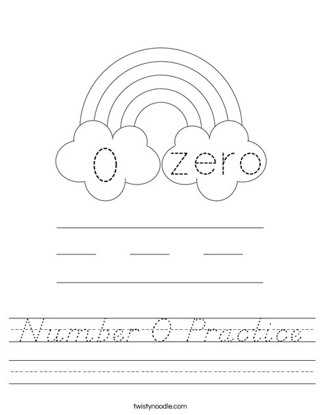 Number 0 Practice Worksheet