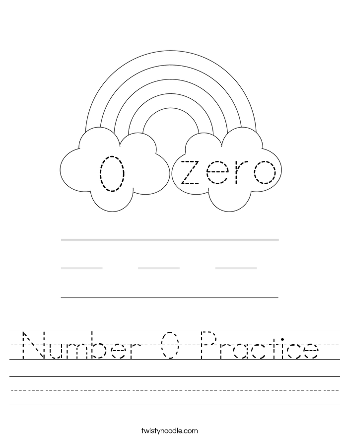 Number 0 Practice Worksheet