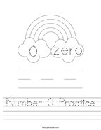 Number 0 Practice Handwriting Sheet