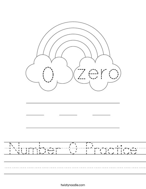 Number 0 Practice Worksheet