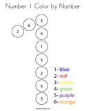 Number 1 Color by Number Coloring Page