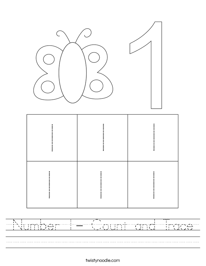 Number 1- Count and Trace Worksheet