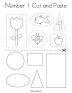 Number 1 Cut and Paste Coloring Page