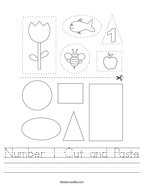 Number 1 Cut and Paste Handwriting Sheet