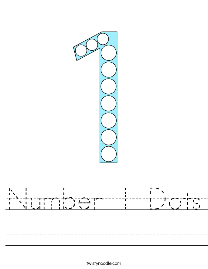 Number 1 Dots Worksheet