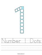 Number 1 Dots Handwriting Sheet