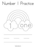 Number 1 Practice Coloring Page