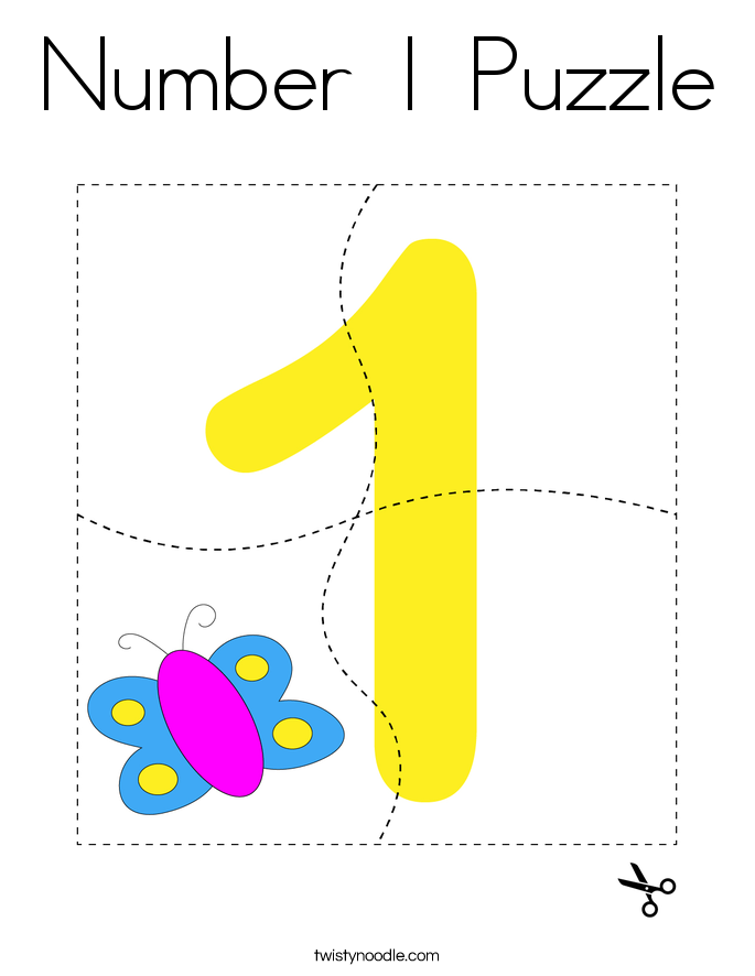 Number 1 Puzzle Coloring Page