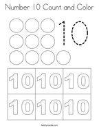 Number 10 Count and Color Coloring Page
