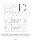 Number 10 Count and Color Worksheet