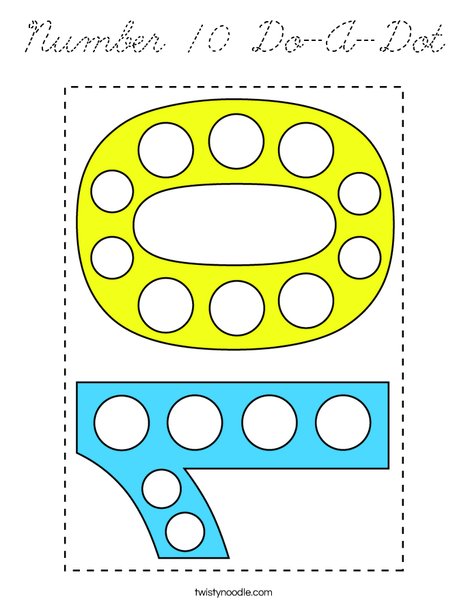 Number 10 Do-A-Dot Coloring Page
