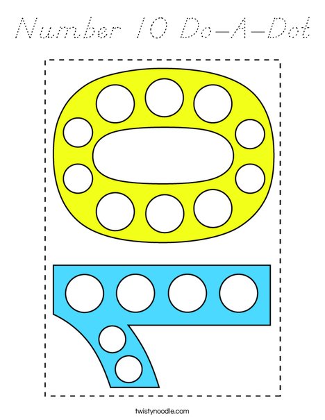 Number 10 Do-A-Dot Coloring Page