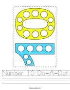 Number 10 Do-A-Dot Handwriting Sheet