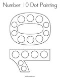 Number 10 Dot Painting Coloring Page